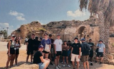 Trek group at the ruins of the ancient port of Caesarea